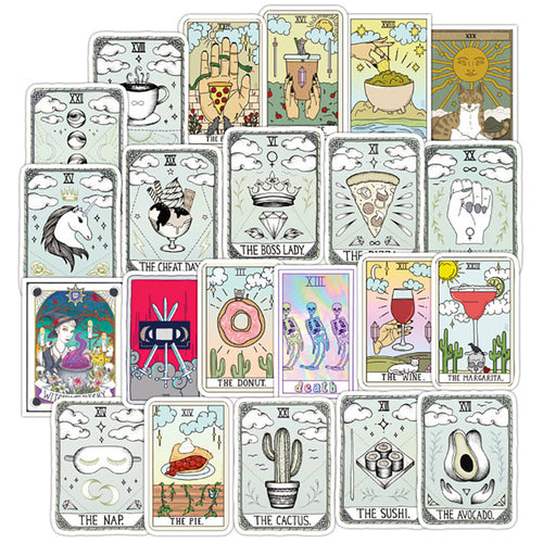 50 Tarot Card Waterproof Stickers for Various Uses