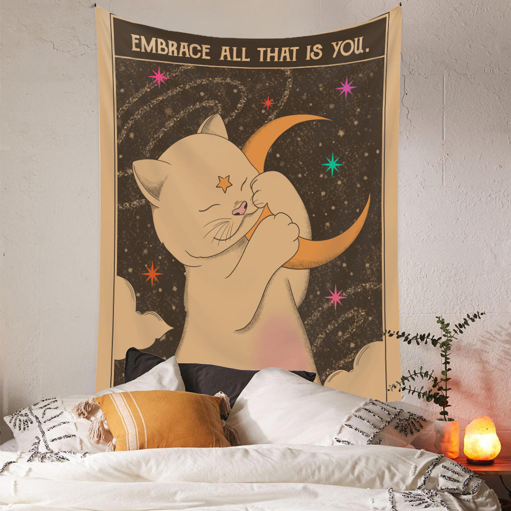 Boho Sun Moon Tarot Tapestry Wall Art for Kids Room