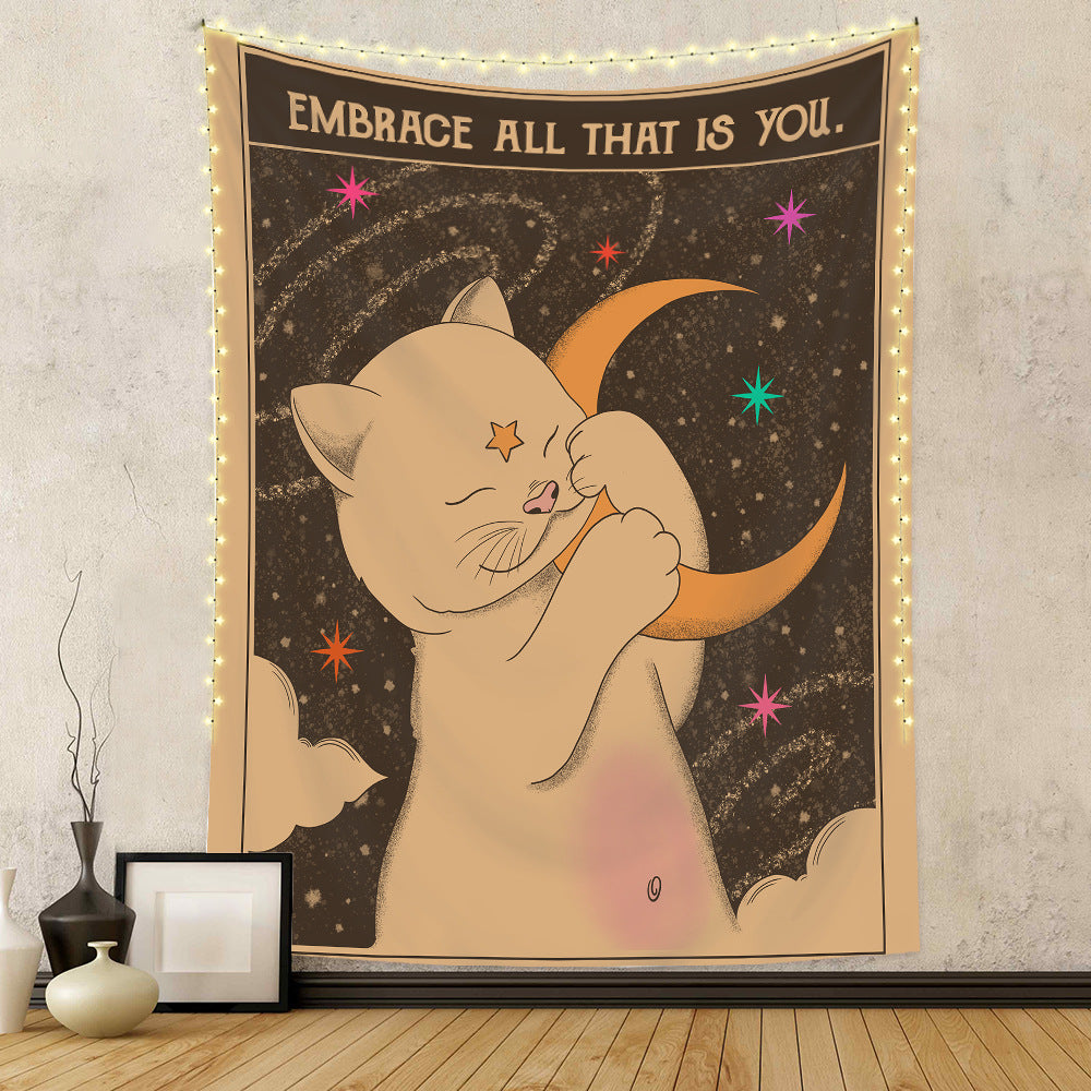 Boho Sun Moon Tarot Tapestry Wall Art for Kids Room