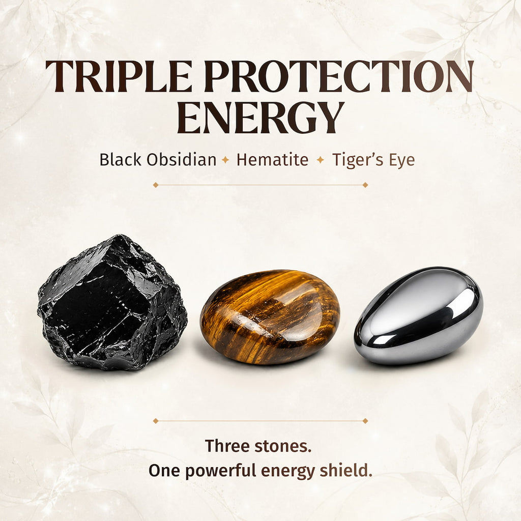 Triple Protection Bracelet – Hematite, Black Obsidian & Tiger's Eye